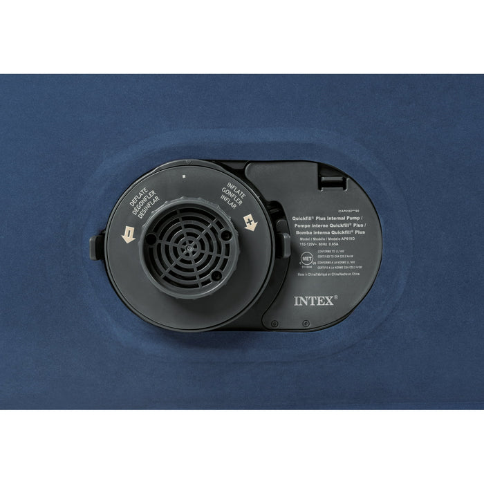 Intex Queen Headboard Dura-Beam Deluxe Raised Air Bed Mattress with Built-in Pump - 18" Mattress Height - use_like_new