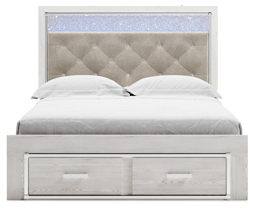 Altyra White Altyra Queen Upholstered Storage Bed