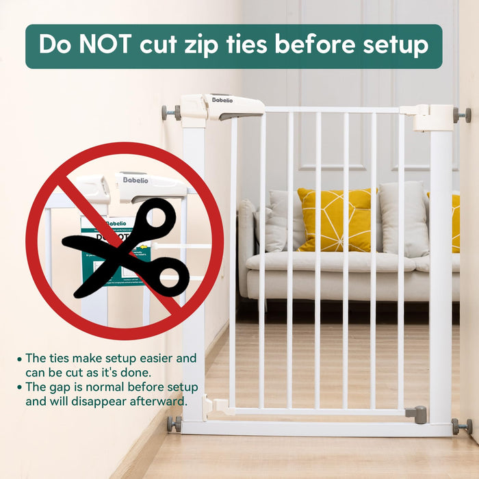 Babelio Baby Gate for Doorways and Stairs, 26''-40'' Auto Close Dog/Puppy Gate, Easy Install, Pressure Mounted, No Drilling, fits for Narrow and Wide Doorways, Safety Gate w/Door for Child a