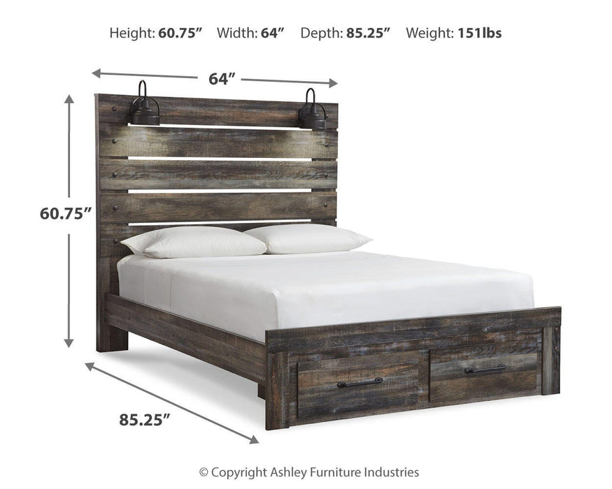Drystan Multi Drystan Queen Panel Bed with 2 Storage Drawers