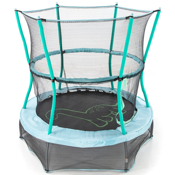 Skywalker Trampolines 55-Inch Bounce-N-Learn Trampoline, with Enclosure and Sound, Stomping Dinosaur - open_box