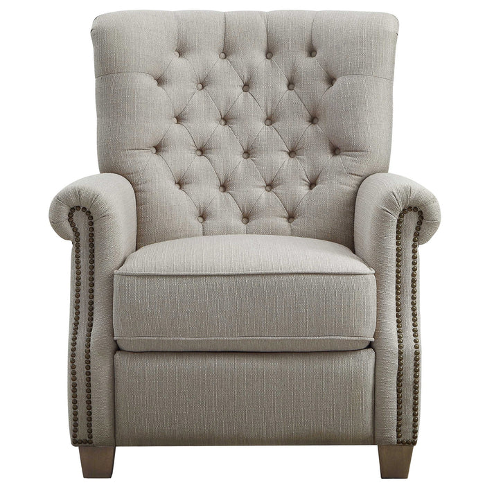 Better Homes & Garden Tufted Push Back Recliner, Gray Fabric Upholstery - new