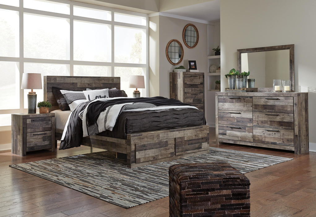 Derekson Multi Gray Derekson Queen Panel Bed with 2 Storage Drawers
