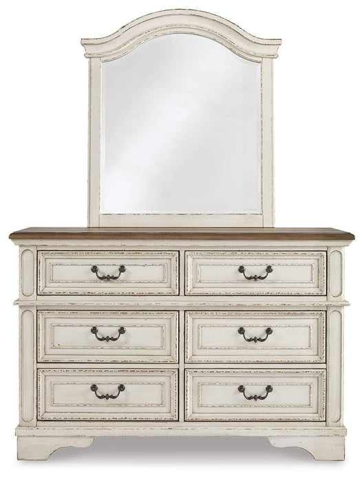 Realyn Chipped White Realyn Dresser and Mirror