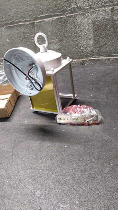 Westinghouse, White 6697100 One-Light Exterior Wall Lantern, Finish on Steel with Clear Glass Panels - open_box