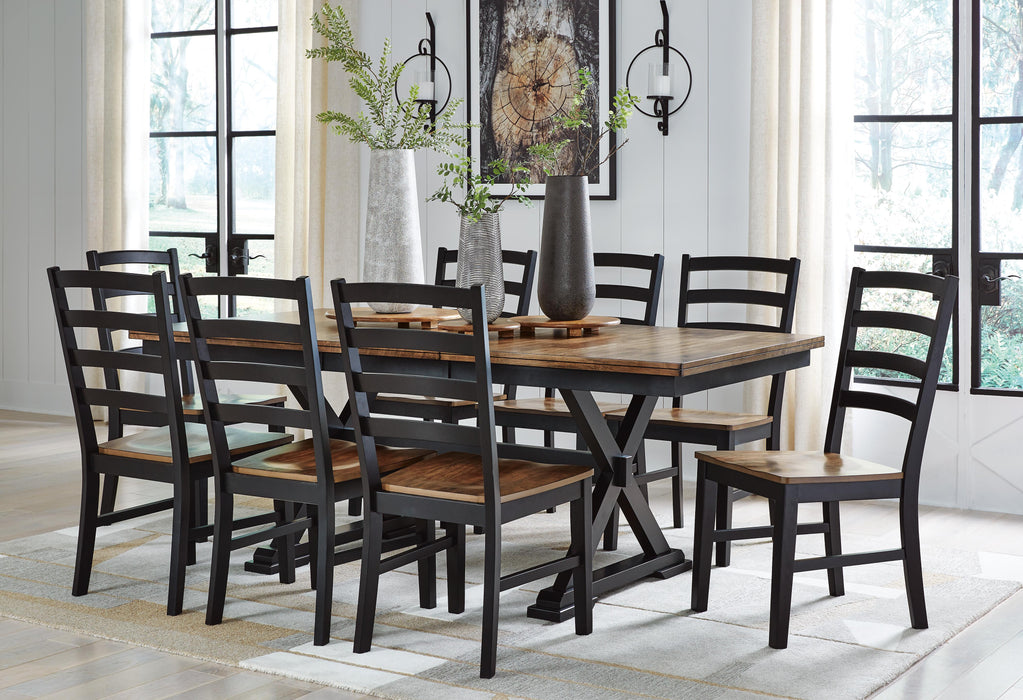 Wildenauer Brown/Black Wildenauer Dining Table and 8 Chairs