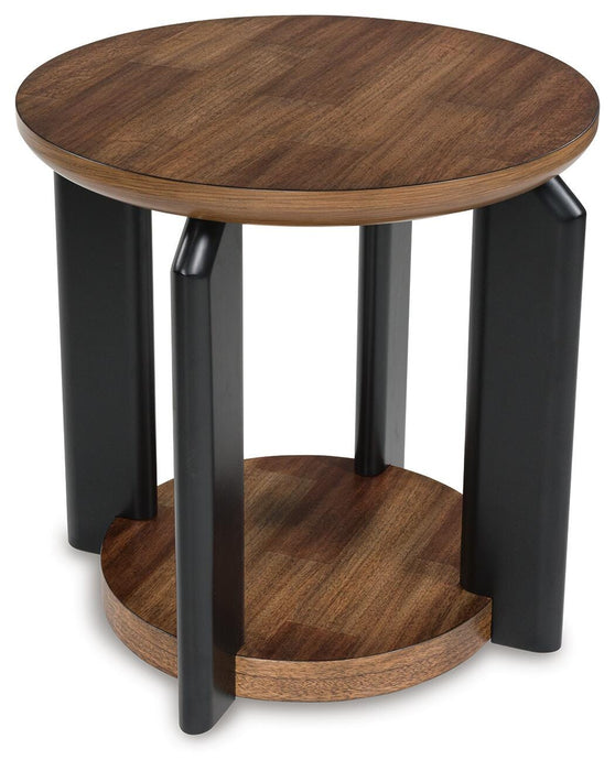 Kraeburn Brown/Black Round End Table