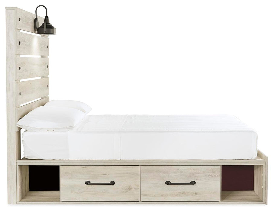 Cambeck Whitewash Cambeck Full Panel Bed with 2 Storage Drawers