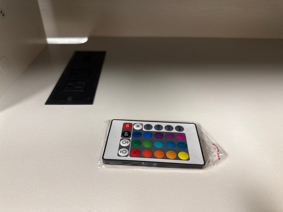 BELLEZE 58 Inch TV Stand, Rustic Wood Entertainment Center for TVs up to 65", Contemporary Media Console Table with Two Open Shelves and Glass Door Cabinets - Astorga (White) - new