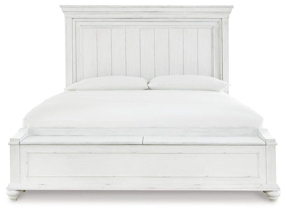 Kanwyn Whitewash Kanwyn Queen Panel Bed with Storage Bench