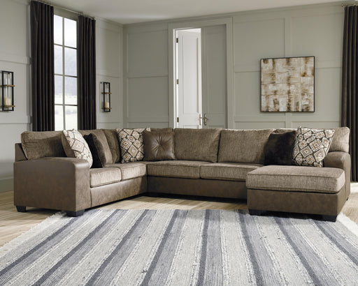 Abalone Chocolate Abalone 3-Piece Sectional with Chaise