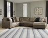 Abalone Chocolate Abalone 3-Piece Sectional with Chaise