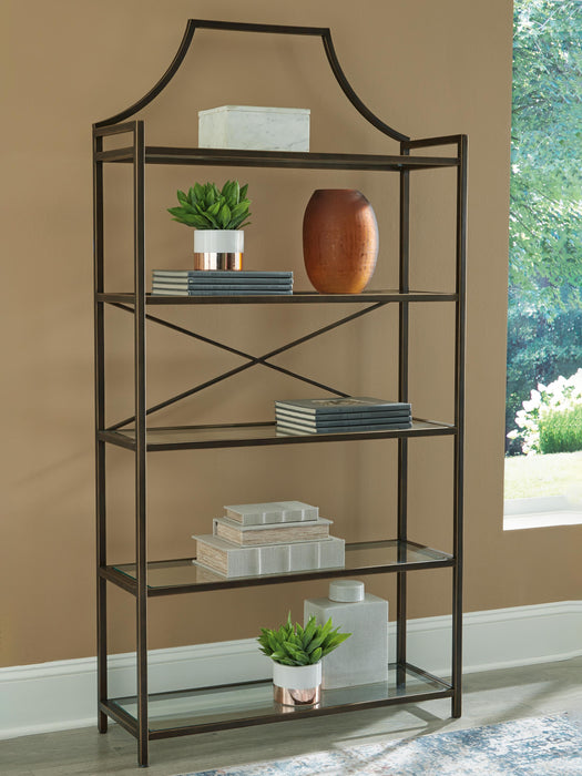 Bernonly Antique Bronze Finish Bookcase