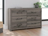 Urbanoore Brown Gray Six Drawer Dresser