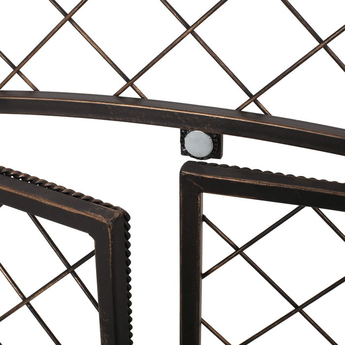 Christopher Knight Home Kristin Iron Fireplace Screen, Black Brushed Gold - new