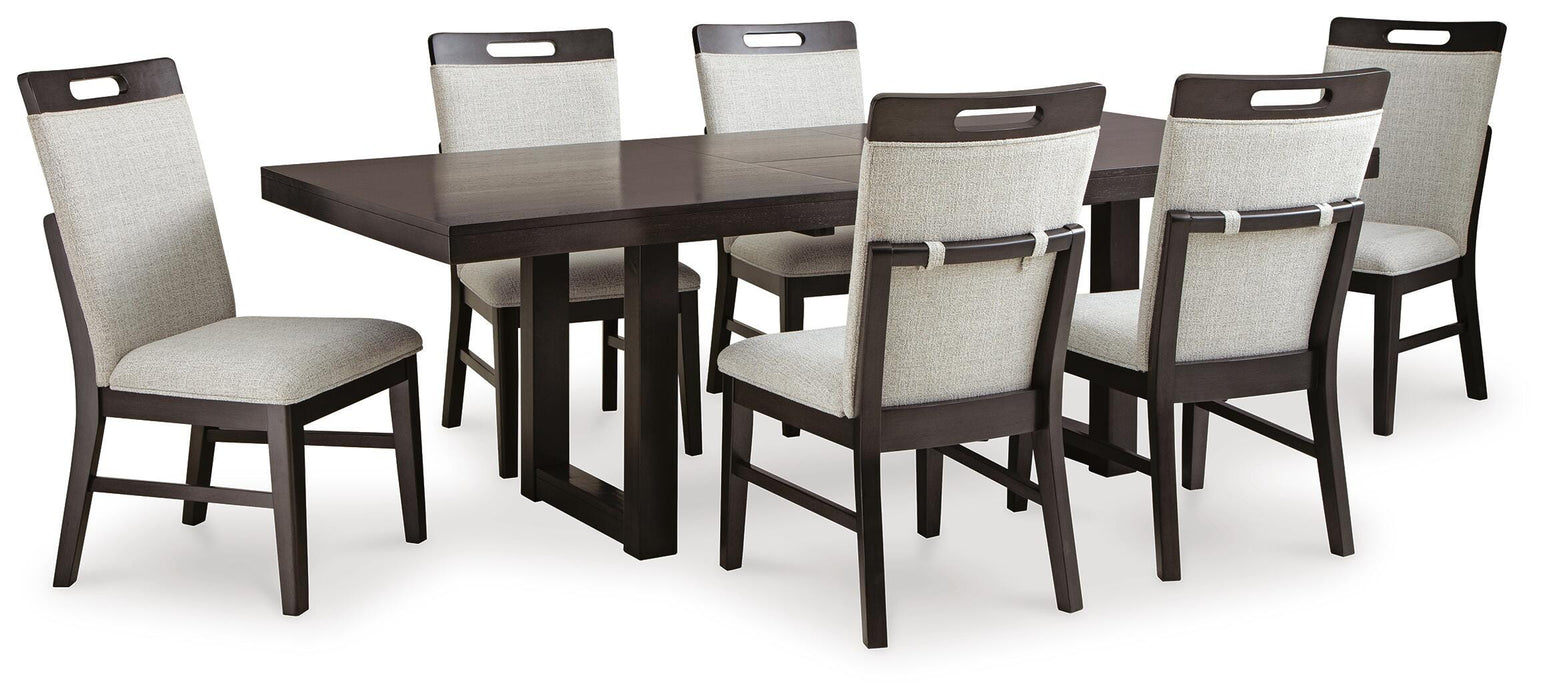 Neymorton Dark Grayish Brown Neymorton Dining Table and 6 Chairs