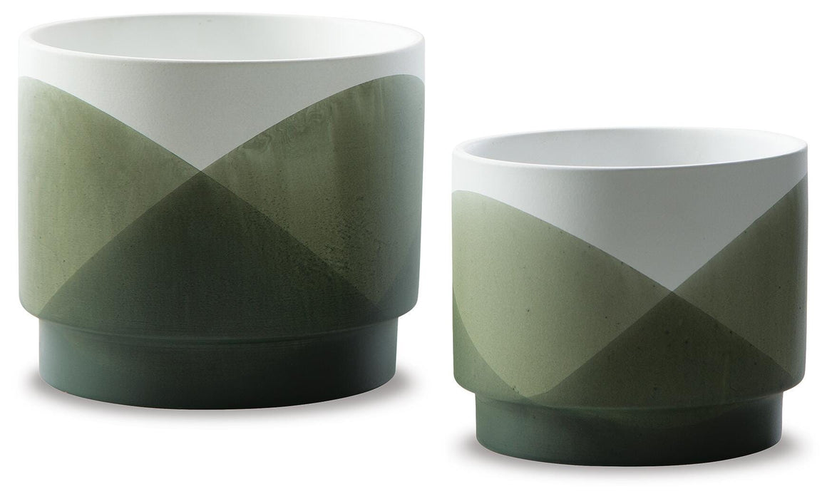 Ardenridge Green/White Planter Set (Priced Per Item, Must Order 2, 4, 6, or 8)