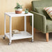 Metal Accent Rolling Side Table Chalk White - Room Essentials
