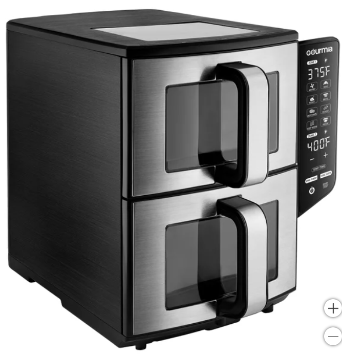 Gourmia 11-QT. Dual Basket Air Fryer with Smart Finish & 4-Layer Cooking - open_box