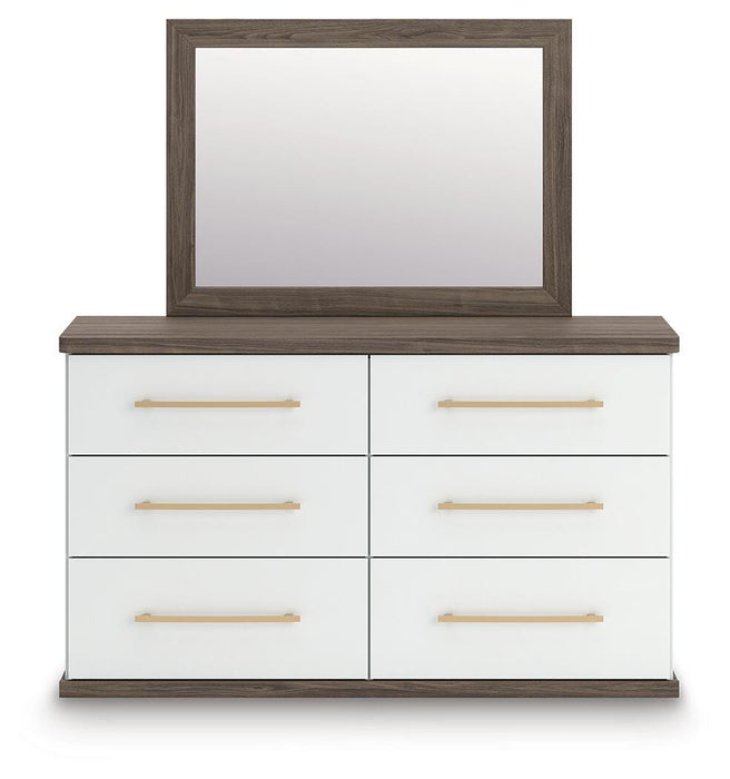 Mazilar Brown/White Six Drawer Dresser