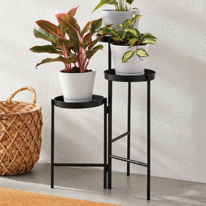 Mainstays Black Metal 3 Tier Plant Stand - open_box