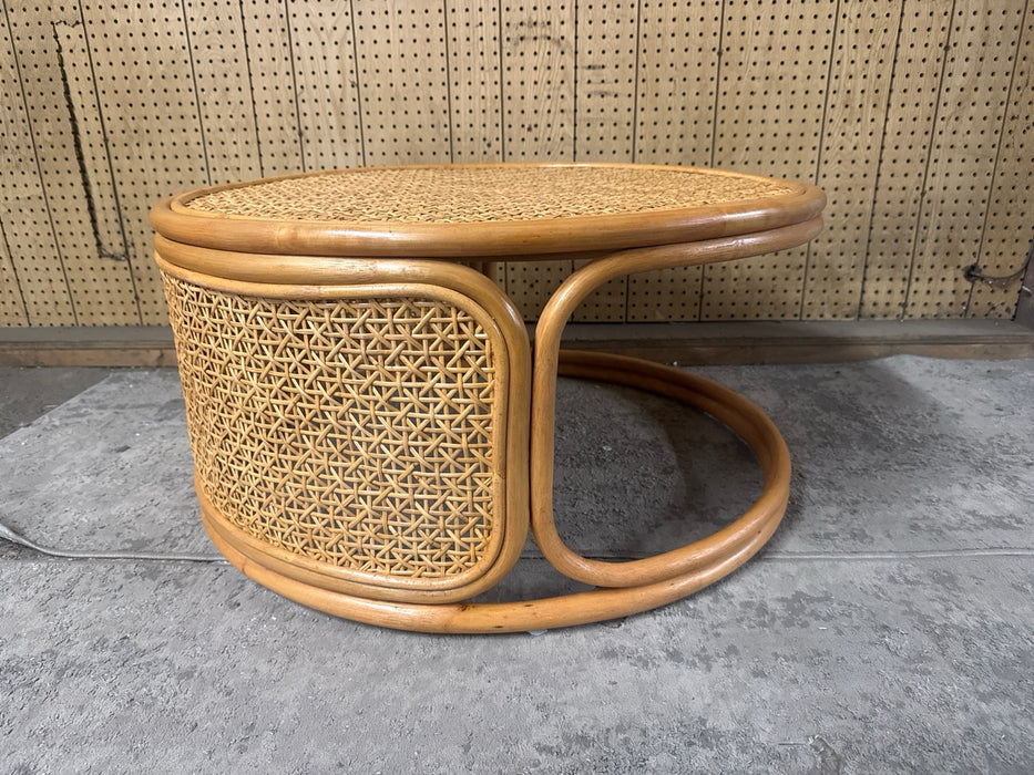 bali & pari Eldon Boho Coffee Table, Handwoven Natural Rattan, Honey - new