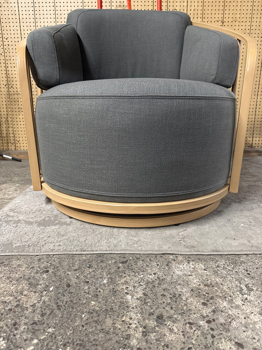 Better Homes & Gardens Lillian Swivel Birdcage Accent Chair, Charcoal Linen - new