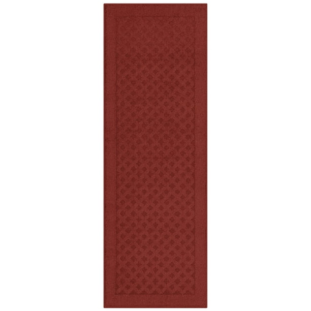 Mainstays Dylan Solid Diamond Olefin Red Indoor Runner Rug, 2'x6' - open_box