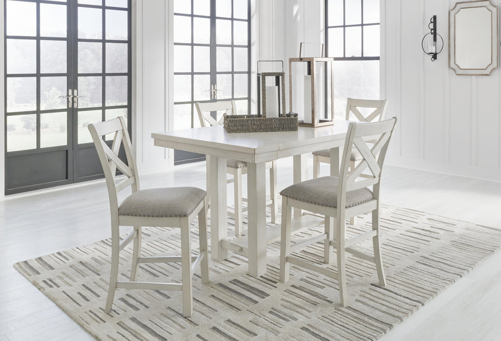 Robbinsdale Antique White Robbinsdale Counter Height Dining Table and 4 Barstools