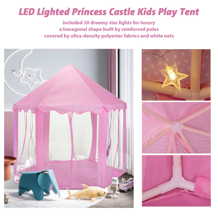 TOBBI Princess Castle Play Tent for Girls - Large 55'' x 53'' Playhouse for Indoor and Outdoor Play - new