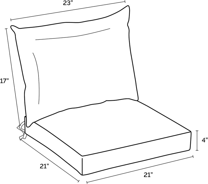 Arden Outdoor Dining Chair Cushion, 21 x 21, Rain-Proof, Fade Resistant 21 x 21, Black Aurora Damask - open_box