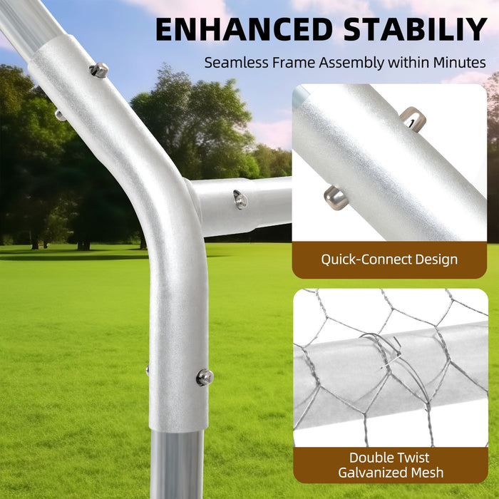 Uforic 6.6 x 9.8 x 6.4 ft ( 78.74" x 118" x 76.8" ) Outdoor Dog Kennel Outside Large Heavy Duty Shade Dog Pen Playpen Pet Dog Enclosure Crate Dog Run House with Anti-UV Cover - open_box