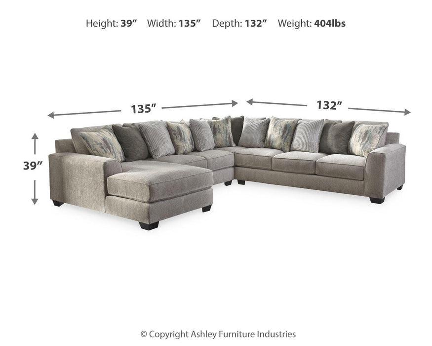 Ardsley Pewter Ardsley 4-Piece Sectional with Chaise