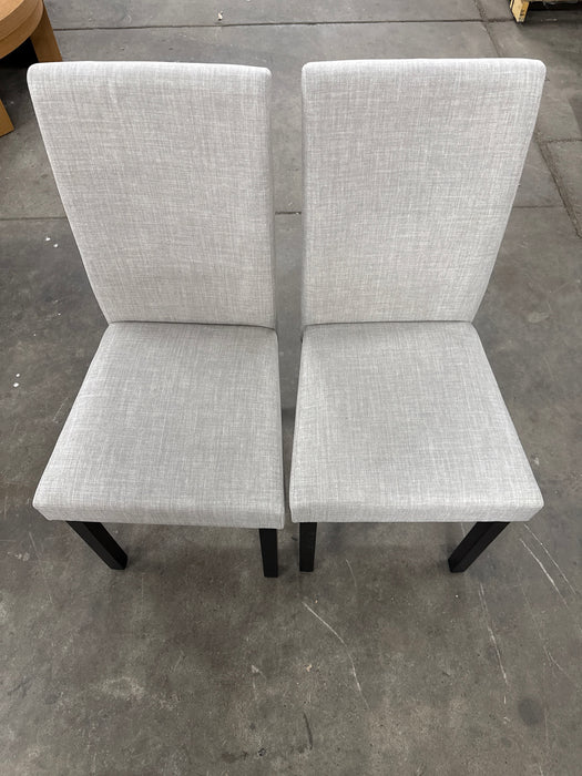 Polytrends Grandview Upholstered Linen Fabric Dining Chair (Set of 2) Light Gray Modern & Contemporary, Traditional - new
