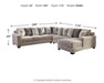 Ardsley Pewter Ardsley 4-Piece Sectional with Chaise