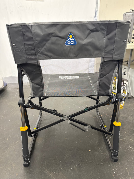GCI Outdoor Freestyle Rocker XL Oversized Foldable Rocking Camp Chair, Pewter - new