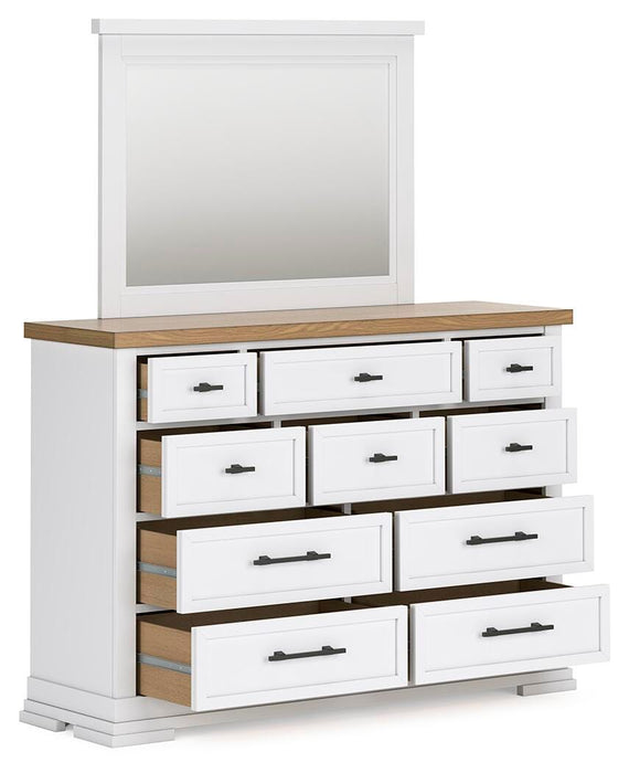 Ashbryn White/Natural Ashbryn Dresser and Mirror