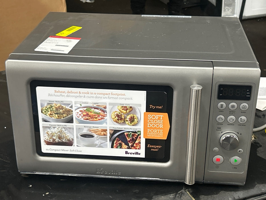 Breville BMO650SIL Compact Wave Soft Close Countertop Microwave Oven, Silver - new