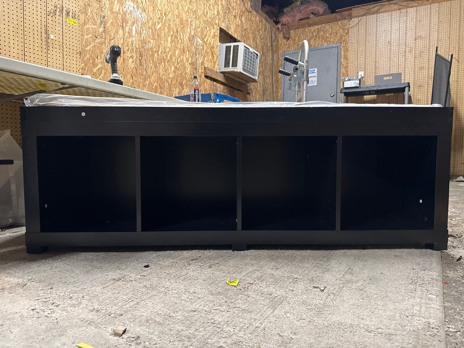 Better Homes & Gardens 4-Cube Shoe Storage 58.39" Bench, Black - open_box