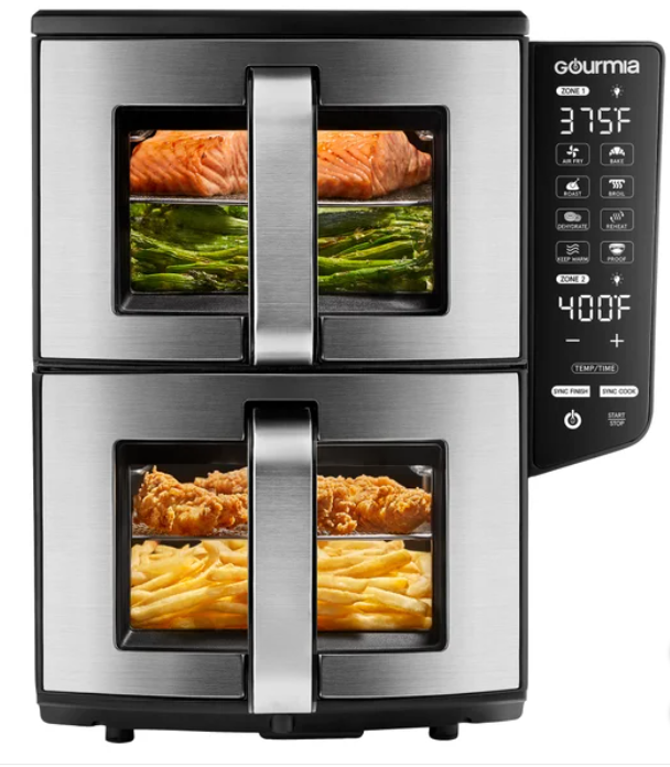 Gourmia 11-QT. Dual Basket Air Fryer with Smart Finish & 4-Layer Cooking - open_box