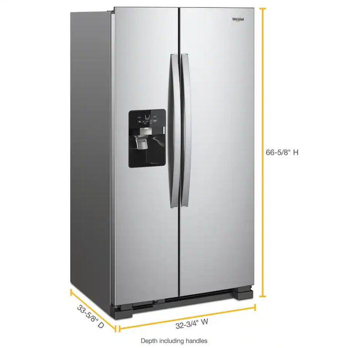 Whirlpool - 21 Cu. Ft. Side-by-Side Refrigerator with LED Interior Lighting - Stainless Steel - use_like_new
