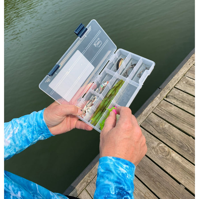 Plano Fishing Tackle Boxes & Bait Storage, Prolatch Adjustable Transparent Stowaway Utility Box, Clear - new