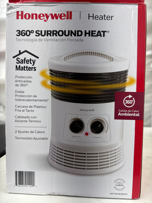 Honeywell 360 Surround Space Heater for Indoor Use, Small Electric Space Heater, White, HHF360W - new