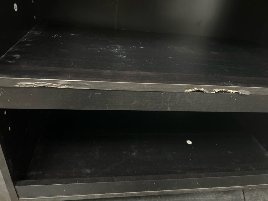 Mainstays Framed 3-Shelf Bookcase with Adjustable Shelves, True Black Oak - new