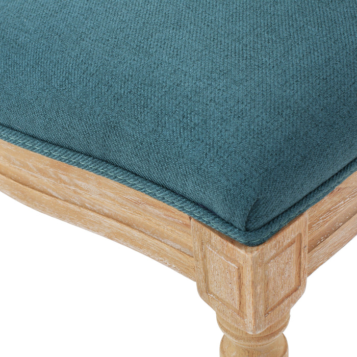 Christopher Knight Home Phinnaeus French Country Fabric Dining Chairs (Set of 2) by Side Chairs Dark Teal French Country, Traditional - new