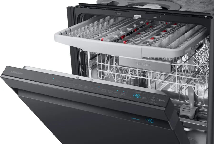 Samsung - 24" AutoRelease Dry Smart Built-In Stainless Steel Tub Dishwasher with 3rd Rack, Linear Wash, 39dBA - Black stainless steel - use_like_new