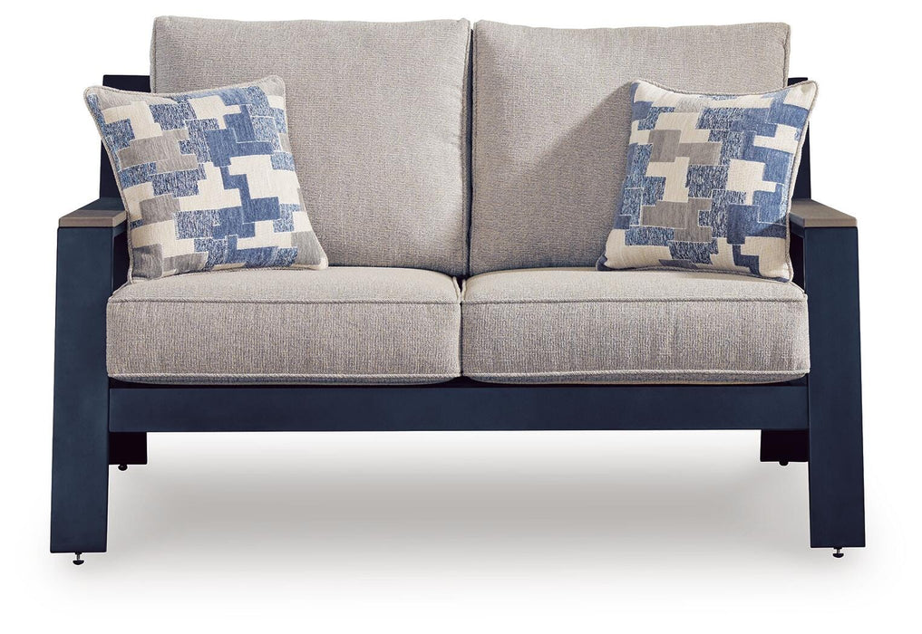 Mabry Shores Navy Blue/Driftwood Loveseat w/Cushion