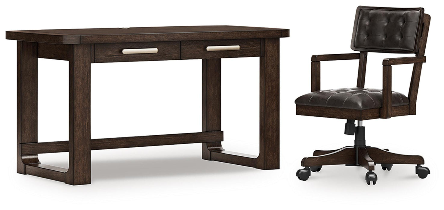 Breckington Dark Brown Breckington Home Office Desk with Chair
