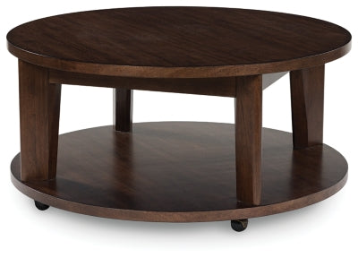 Korestone 2 Dark Brown Round Cocktail Table