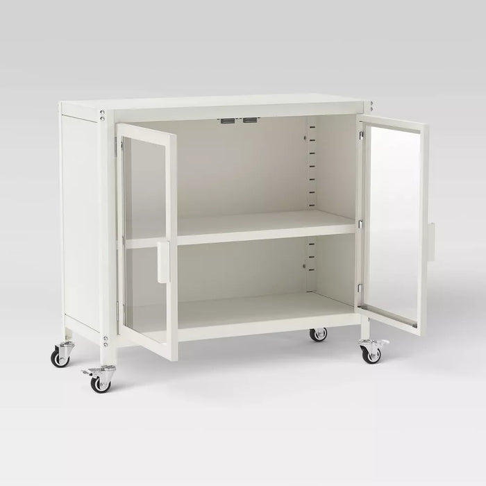 2 Door Metal Rolling Locker Storage Cabinet Chalk White - Room Essentials™